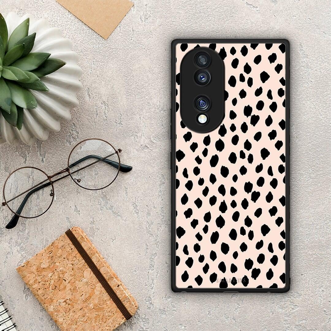 Θήκη Honor 70 5G New Polka Dots από τη Smartfits με σχέδιο στο πίσω μέρος και μαύρο περίβλημα | Honor 70 5G New Polka Dots Case with Colorful Back and Black Bezels