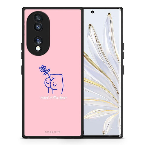 Θήκη Honor 70 5G Nice Day από τη Smartfits με σχέδιο στο πίσω μέρος και μαύρο περίβλημα | Honor 70 5G Nice Day Case with Colorful Back and Black Bezels
