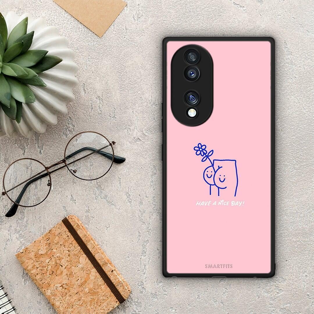 Θήκη Honor 70 5G Nice Day από τη Smartfits με σχέδιο στο πίσω μέρος και μαύρο περίβλημα | Honor 70 5G Nice Day Case with Colorful Back and Black Bezels