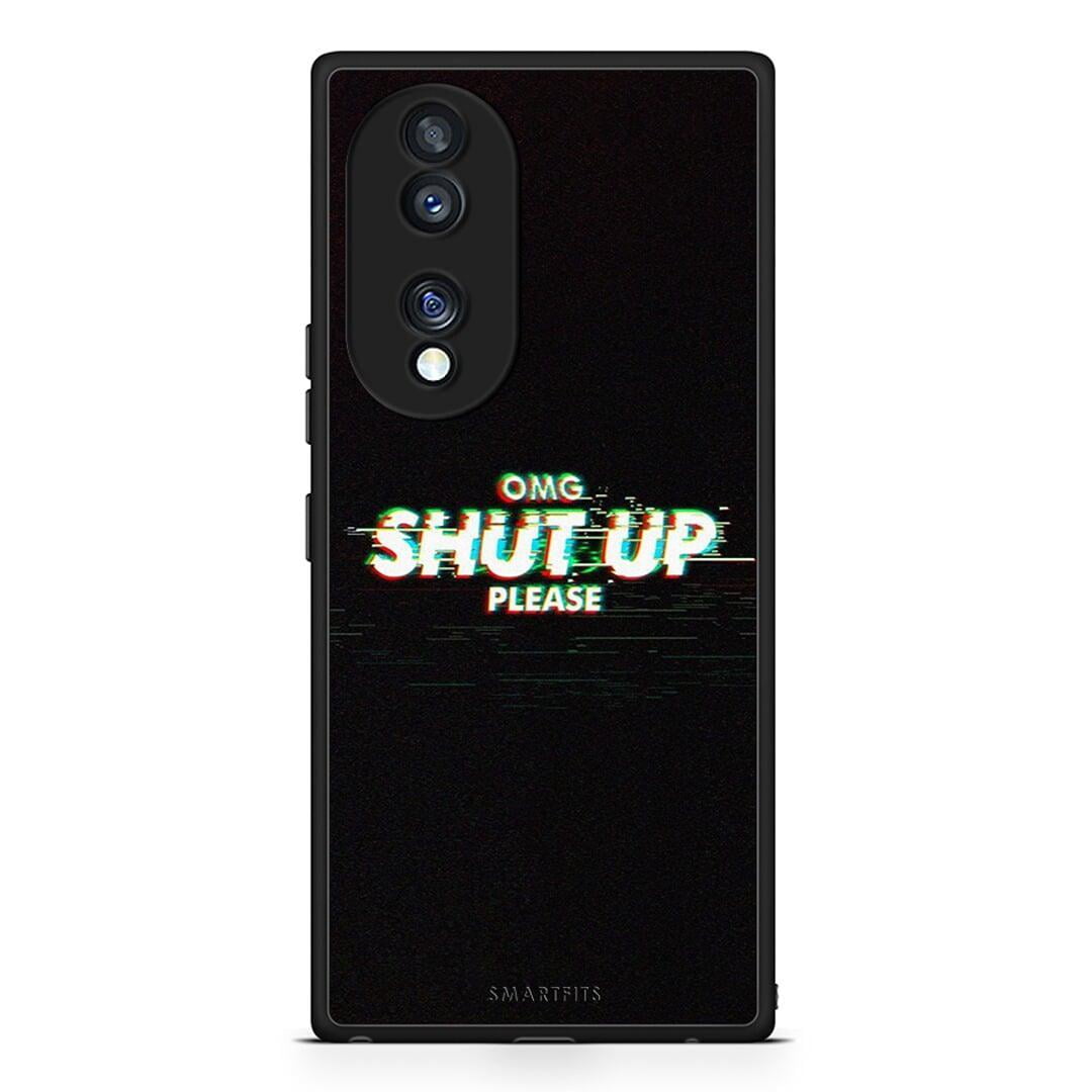 Θήκη Honor 70 5G OMG ShutUp από τη Smartfits με σχέδιο στο πίσω μέρος και μαύρο περίβλημα | Honor 70 5G OMG ShutUp Case with Colorful Back and Black Bezels