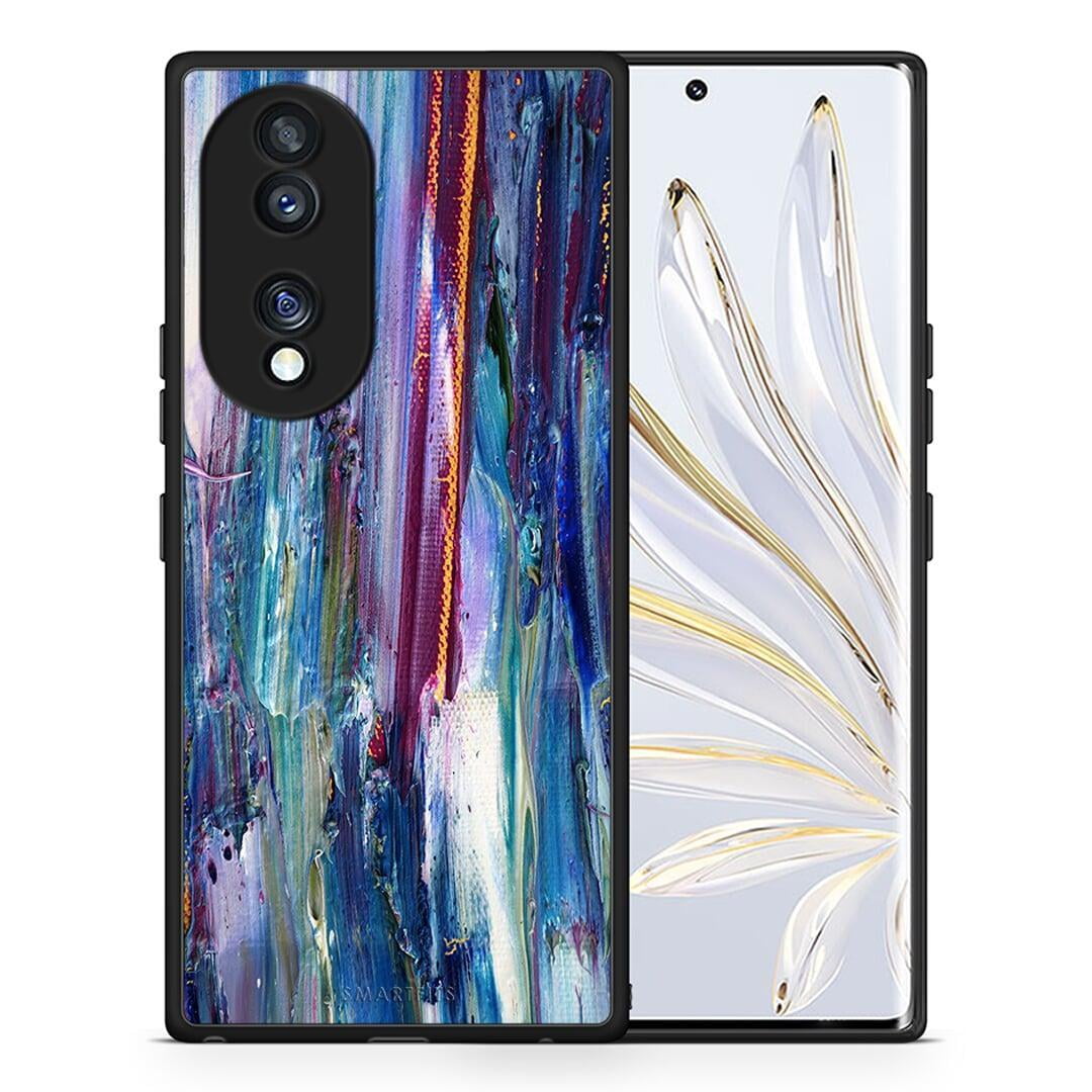 Θήκη Honor 70 5G Paint Winter από τη Smartfits με σχέδιο στο πίσω μέρος και μαύρο περίβλημα | Honor 70 5G Paint Winter Case with Colorful Back and Black Bezels