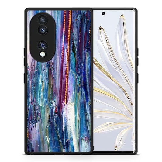 Θήκη Honor 70 5G Paint Winter από τη Smartfits με σχέδιο στο πίσω μέρος και μαύρο περίβλημα | Honor 70 5G Paint Winter Case with Colorful Back and Black Bezels