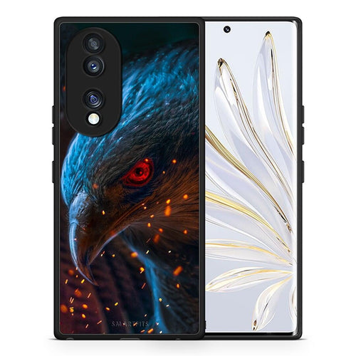 Θήκη Honor 70 5G PopArt Eagle από τη Smartfits με σχέδιο στο πίσω μέρος και μαύρο περίβλημα | Honor 70 5G PopArt Eagle Case with Colorful Back and Black Bezels