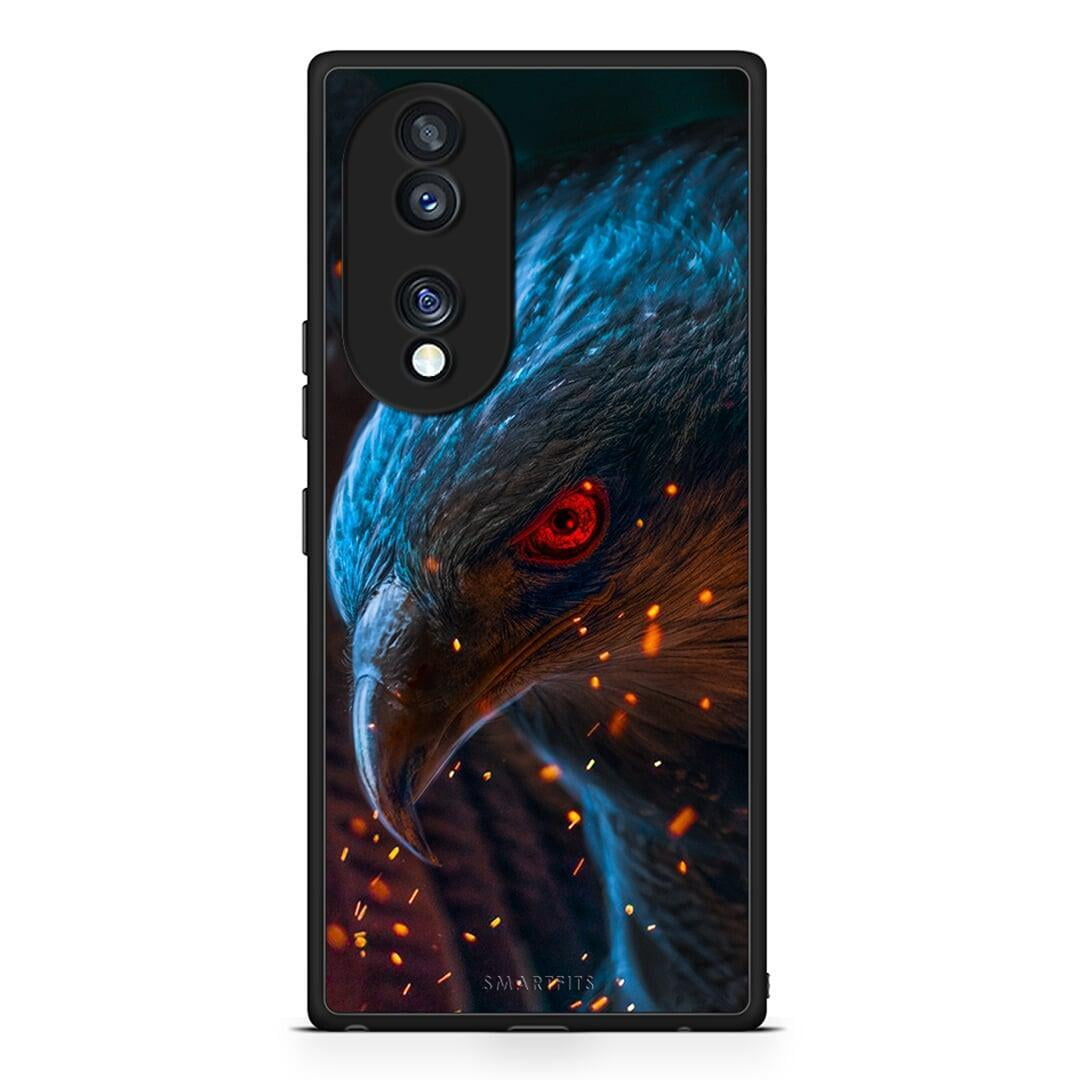 Θήκη Honor 70 5G PopArt Eagle από τη Smartfits με σχέδιο στο πίσω μέρος και μαύρο περίβλημα | Honor 70 5G PopArt Eagle Case with Colorful Back and Black Bezels
