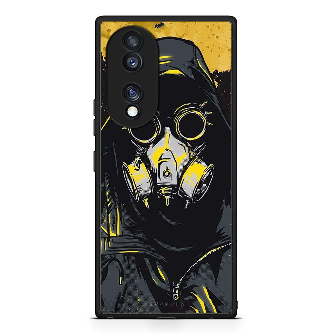 Θήκη Honor 70 5G PopArt Mask από τη Smartfits με σχέδιο στο πίσω μέρος και μαύρο περίβλημα | Honor 70 5G PopArt Mask Case with Colorful Back and Black Bezels