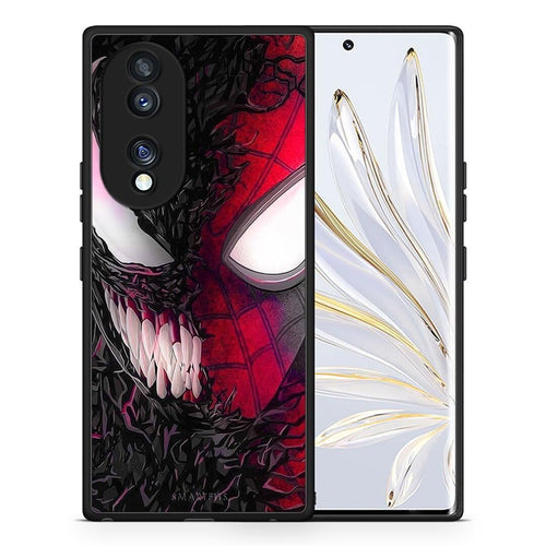 Θήκη Honor 70 5G PopArt SpiderVenom από τη Smartfits με σχέδιο στο πίσω μέρος και μαύρο περίβλημα | Honor 70 5G PopArt SpiderVenom Case with Colorful Back and Black Bezels