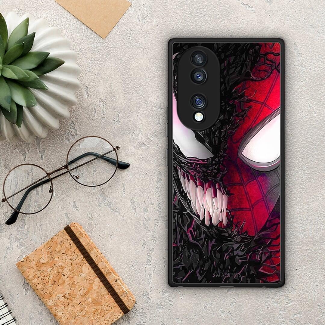 Θήκη Honor 70 5G PopArt SpiderVenom από τη Smartfits με σχέδιο στο πίσω μέρος και μαύρο περίβλημα | Honor 70 5G PopArt SpiderVenom Case with Colorful Back and Black Bezels