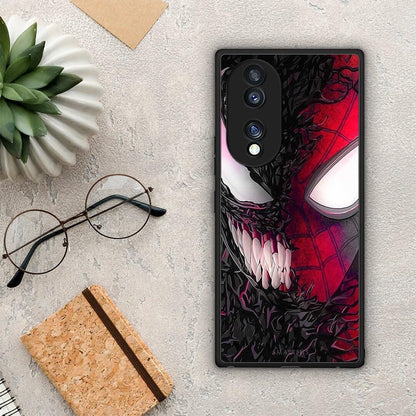 Θήκη Honor 70 5G PopArt SpiderVenom από τη Smartfits με σχέδιο στο πίσω μέρος και μαύρο περίβλημα | Honor 70 5G PopArt SpiderVenom Case with Colorful Back and Black Bezels