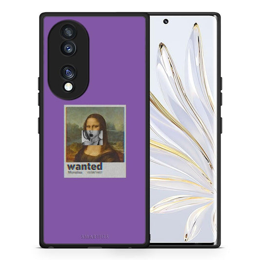 Θήκη Honor 70 5G Popart Monalisa από τη Smartfits με σχέδιο στο πίσω μέρος και μαύρο περίβλημα | Honor 70 5G Popart Monalisa Case with Colorful Back and Black Bezels