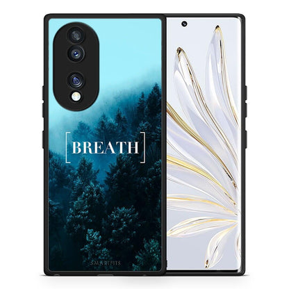 Θήκη Honor 70 5G Quote Breath από τη Smartfits με σχέδιο στο πίσω μέρος και μαύρο περίβλημα | Honor 70 5G Quote Breath Case with Colorful Back and Black Bezels
