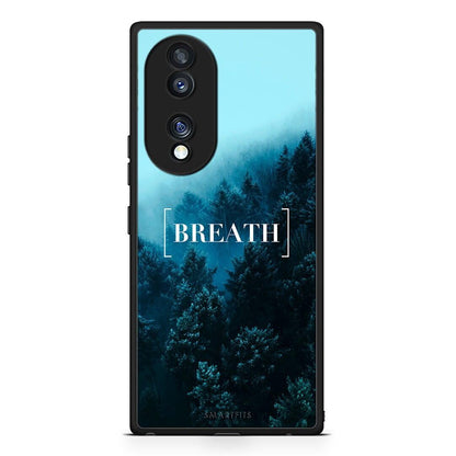 Θήκη Honor 70 5G Quote Breath από τη Smartfits με σχέδιο στο πίσω μέρος και μαύρο περίβλημα | Honor 70 5G Quote Breath Case with Colorful Back and Black Bezels