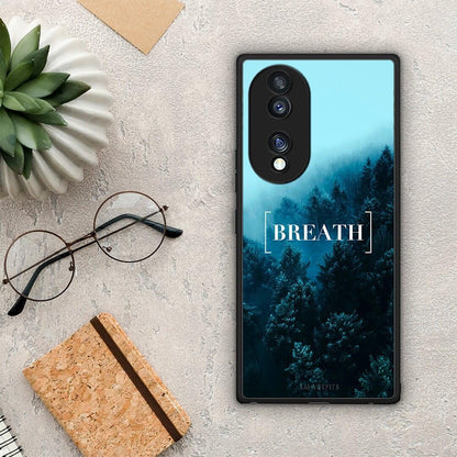 Θήκη Honor 70 5G Quote Breath από τη Smartfits με σχέδιο στο πίσω μέρος και μαύρο περίβλημα | Honor 70 5G Quote Breath Case with Colorful Back and Black Bezels