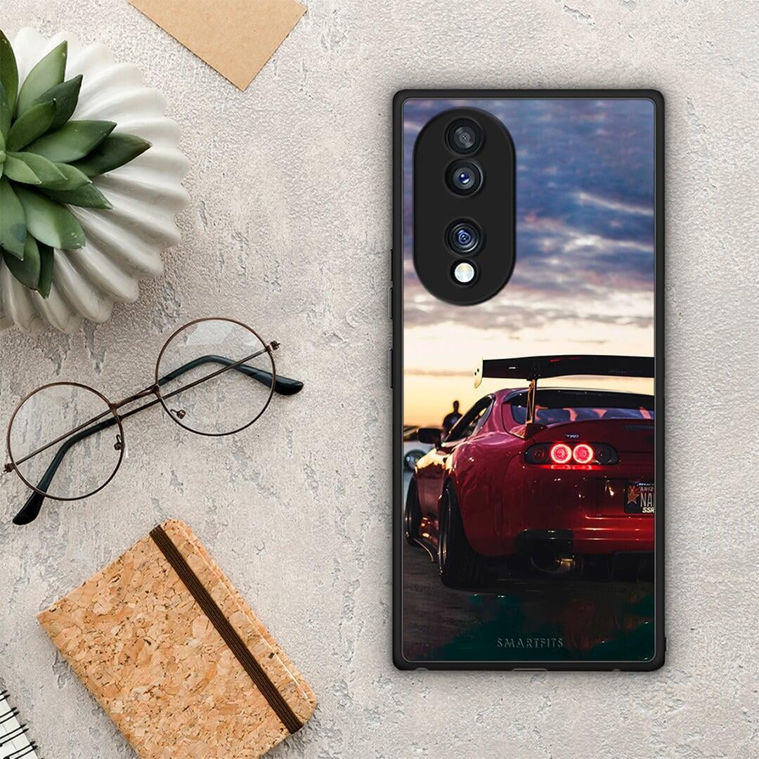Θήκη Honor 70 5G Racing Supra από τη Smartfits με σχέδιο στο πίσω μέρος και μαύρο περίβλημα | Honor 70 5G Racing Supra Case with Colorful Back and Black Bezels