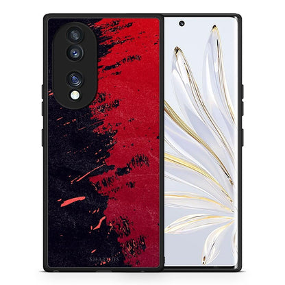Θήκη Honor 70 5G Red Paint από τη Smartfits με σχέδιο στο πίσω μέρος και μαύρο περίβλημα | Honor 70 5G Red Paint Case with Colorful Back and Black Bezels