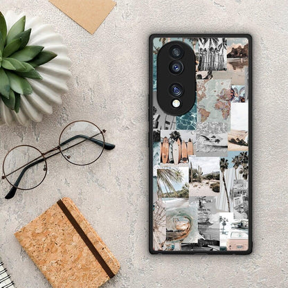 Θήκη Honor 70 5G Retro Beach Life από τη Smartfits με σχέδιο στο πίσω μέρος και μαύρο περίβλημα | Honor 70 5G Retro Beach Life Case with Colorful Back and Black Bezels