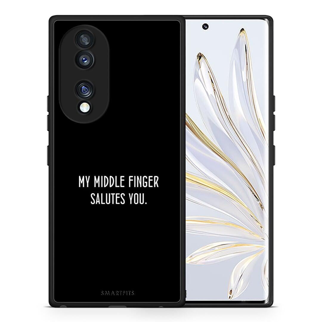 Θήκη Honor 70 5G Salute από τη Smartfits με σχέδιο στο πίσω μέρος και μαύρο περίβλημα | Honor 70 5G Salute Case with Colorful Back and Black Bezels