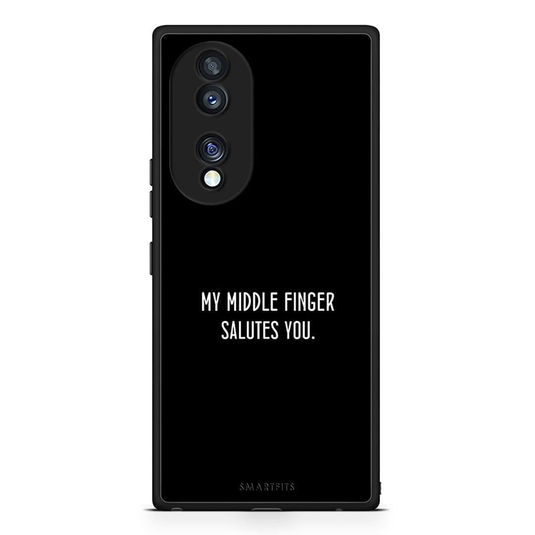Θήκη Honor 70 5G Salute από τη Smartfits με σχέδιο στο πίσω μέρος και μαύρο περίβλημα | Honor 70 5G Salute Case with Colorful Back and Black Bezels