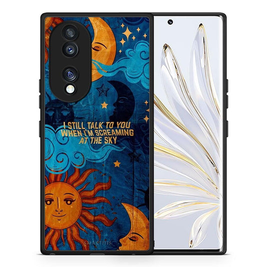Θήκη Honor 70 5G Screaming Sky από τη Smartfits με σχέδιο στο πίσω μέρος και μαύρο περίβλημα | Honor 70 5G Screaming Sky Case with Colorful Back and Black Bezels