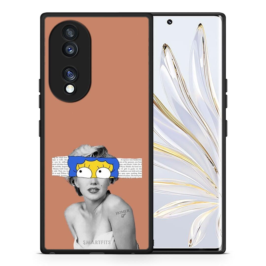 Θήκη Honor 70 5G Sim Merilyn από τη Smartfits με σχέδιο στο πίσω μέρος και μαύρο περίβλημα | Honor 70 5G Sim Merilyn Case with Colorful Back and Black Bezels