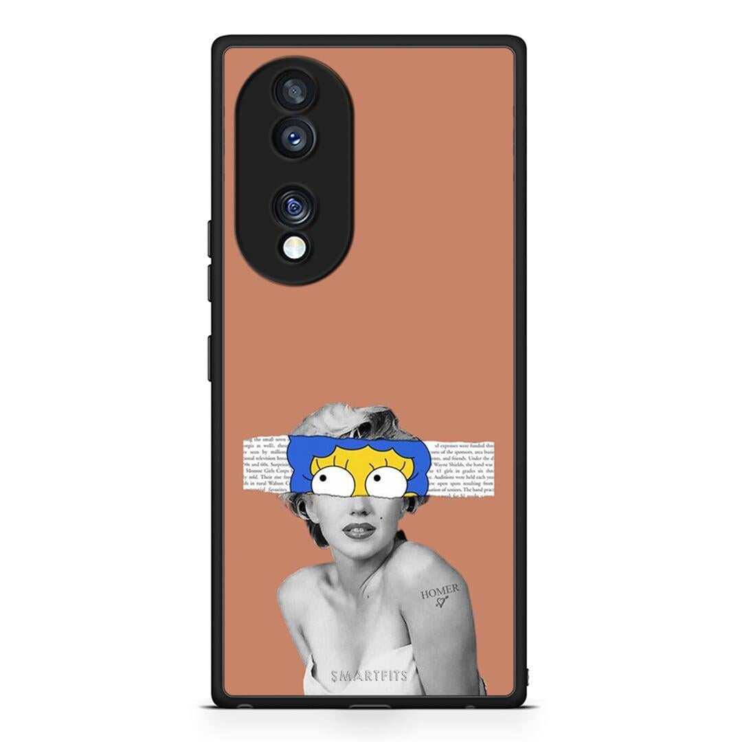 Θήκη Honor 70 5G Sim Merilyn από τη Smartfits με σχέδιο στο πίσω μέρος και μαύρο περίβλημα | Honor 70 5G Sim Merilyn Case with Colorful Back and Black Bezels