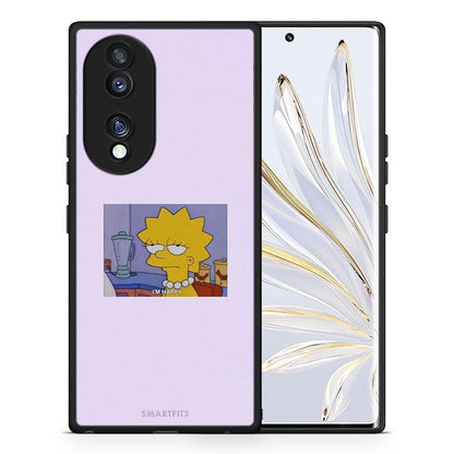 Θήκη Honor 70 5G So Happy από τη Smartfits με σχέδιο στο πίσω μέρος και μαύρο περίβλημα | Honor 70 5G So Happy Case with Colorful Back and Black Bezels