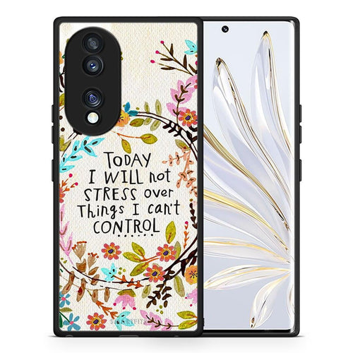 Θήκη Honor 70 5G Stress Over από τη Smartfits με σχέδιο στο πίσω μέρος και μαύρο περίβλημα | Honor 70 5G Stress Over Case with Colorful Back and Black Bezels