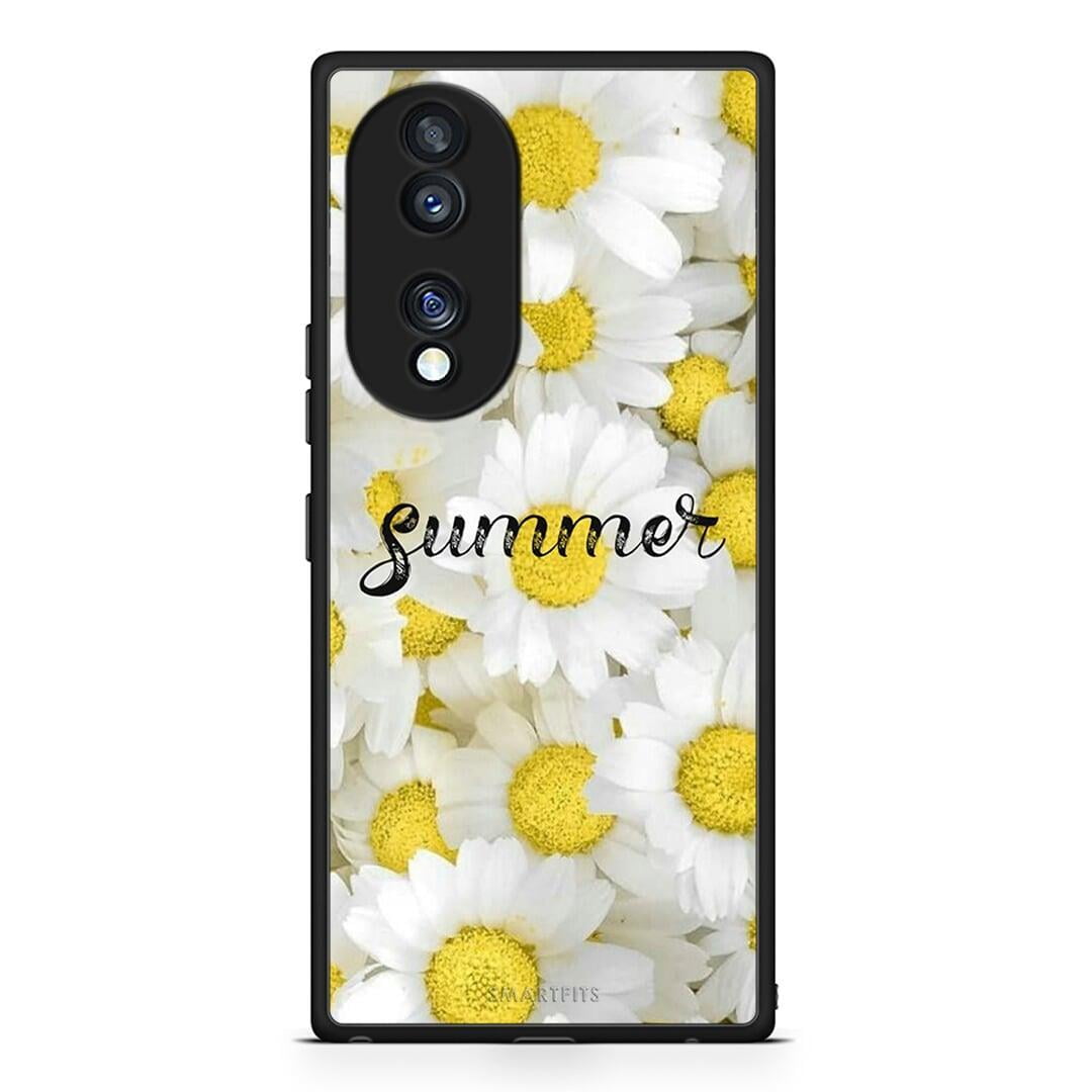 Θήκη Honor 70 5G Summer Daisies από τη Smartfits με σχέδιο στο πίσω μέρος και μαύρο περίβλημα | Honor 70 5G Summer Daisies Case with Colorful Back and Black Bezels