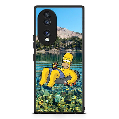 Θήκη Honor 70 5G Summer Happiness από τη Smartfits με σχέδιο στο πίσω μέρος και μαύρο περίβλημα | Honor 70 5G Summer Happiness Case with Colorful Back and Black Bezels