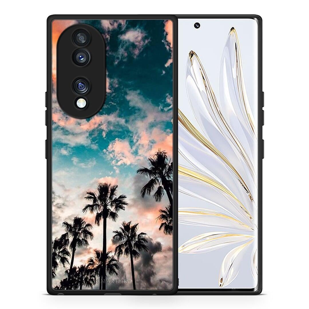 Θήκη Honor 70 5G Summer Sky από τη Smartfits με σχέδιο στο πίσω μέρος και μαύρο περίβλημα | Honor 70 5G Summer Sky Case with Colorful Back and Black Bezels