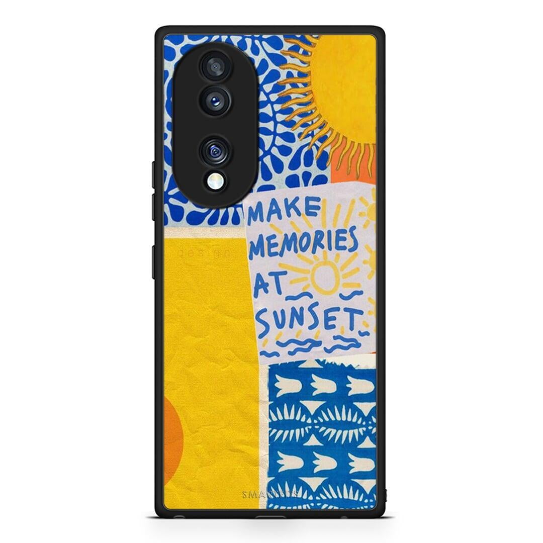 Θήκη Honor 70 5G Sunset Memories από τη Smartfits με σχέδιο στο πίσω μέρος και μαύρο περίβλημα | Honor 70 5G Sunset Memories Case with Colorful Back and Black Bezels