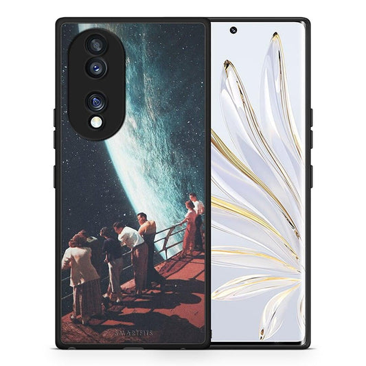 Θήκη Honor 70 5G Surreal View από τη Smartfits με σχέδιο στο πίσω μέρος και μαύρο περίβλημα | Honor 70 5G Surreal View Case with Colorful Back and Black Bezels