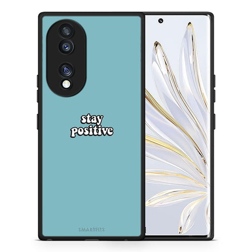 Θήκη Honor 70 5G Text Positive από τη Smartfits με σχέδιο στο πίσω μέρος και μαύρο περίβλημα | Honor 70 5G Text Positive Case with Colorful Back and Black Bezels