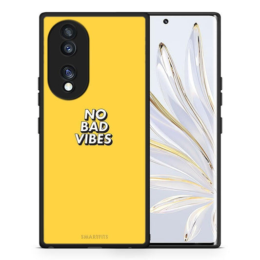 Θήκη Honor 70 5G Text Vibes από τη Smartfits με σχέδιο στο πίσω μέρος και μαύρο περίβλημα | Honor 70 5G Text Vibes Case with Colorful Back and Black Bezels
