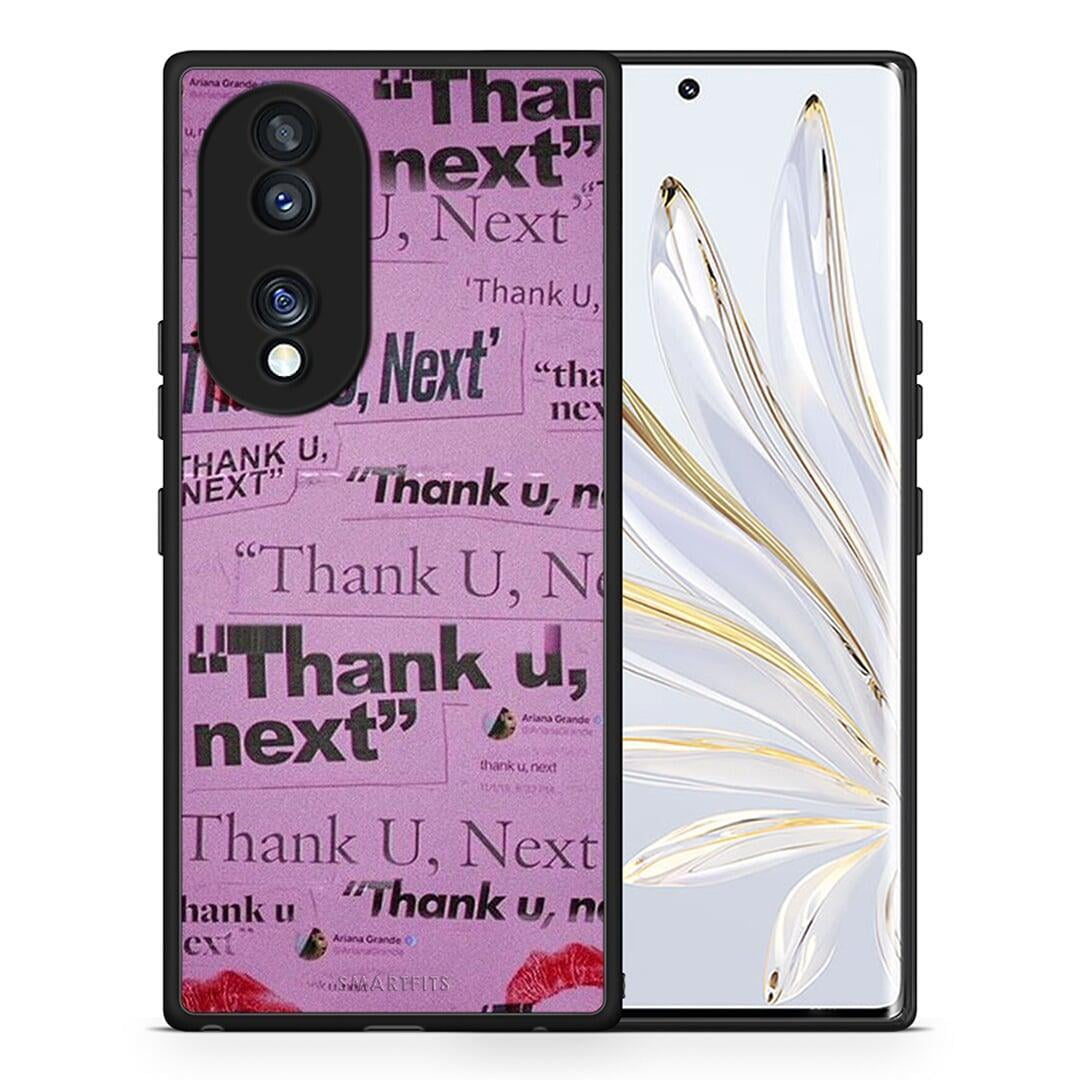 Θήκη Honor 70 5G Thank You Next από τη Smartfits με σχέδιο στο πίσω μέρος και μαύρο περίβλημα | Honor 70 5G Thank You Next Case with Colorful Back and Black Bezels