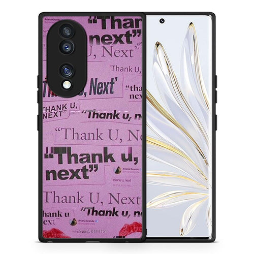 Θήκη Honor 70 5G Thank You Next από τη Smartfits με σχέδιο στο πίσω μέρος και μαύρο περίβλημα | Honor 70 5G Thank You Next Case with Colorful Back and Black Bezels