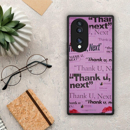 Θήκη Honor 70 5G Thank You Next από τη Smartfits με σχέδιο στο πίσω μέρος και μαύρο περίβλημα | Honor 70 5G Thank You Next Case with Colorful Back and Black Bezels