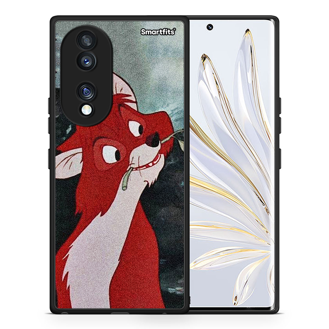 Θήκη Honor 70 5G Tod And Vixey Love 1 από τη Smartfits με σχέδιο στο πίσω μέρος και μαύρο περίβλημα | Honor 70 5G Tod And Vixey Love 1 Case with Colorful Back and Black Bezels