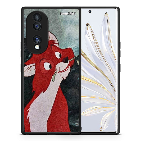 Θήκη Honor 70 5G Tod And Vixey Love 1 από τη Smartfits με σχέδιο στο πίσω μέρος και μαύρο περίβλημα | Honor 70 5G Tod And Vixey Love 1 Case with Colorful Back and Black Bezels