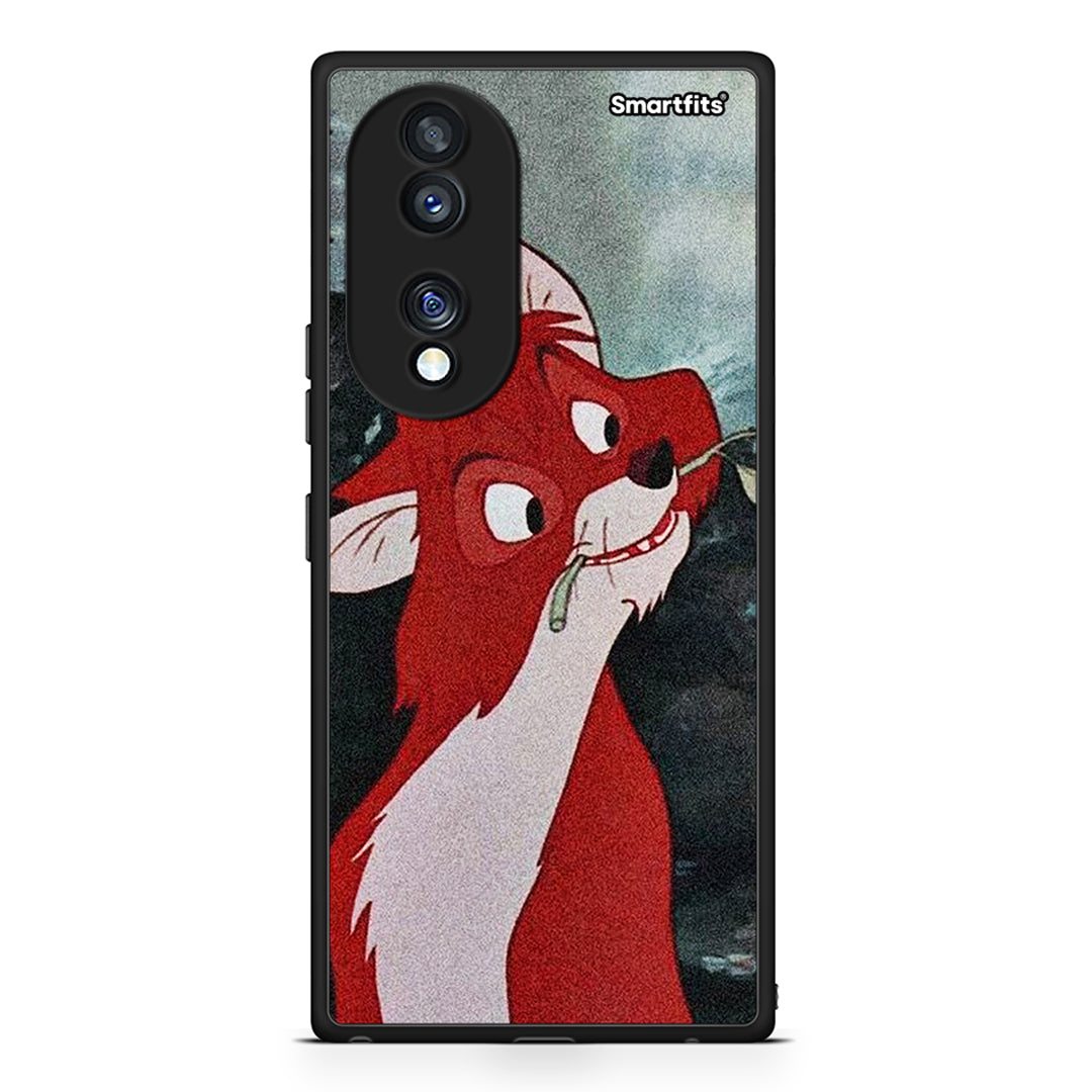 Θήκη Honor 70 5G Tod And Vixey Love 1 από τη Smartfits με σχέδιο στο πίσω μέρος και μαύρο περίβλημα | Honor 70 5G Tod And Vixey Love 1 Case with Colorful Back and Black Bezels