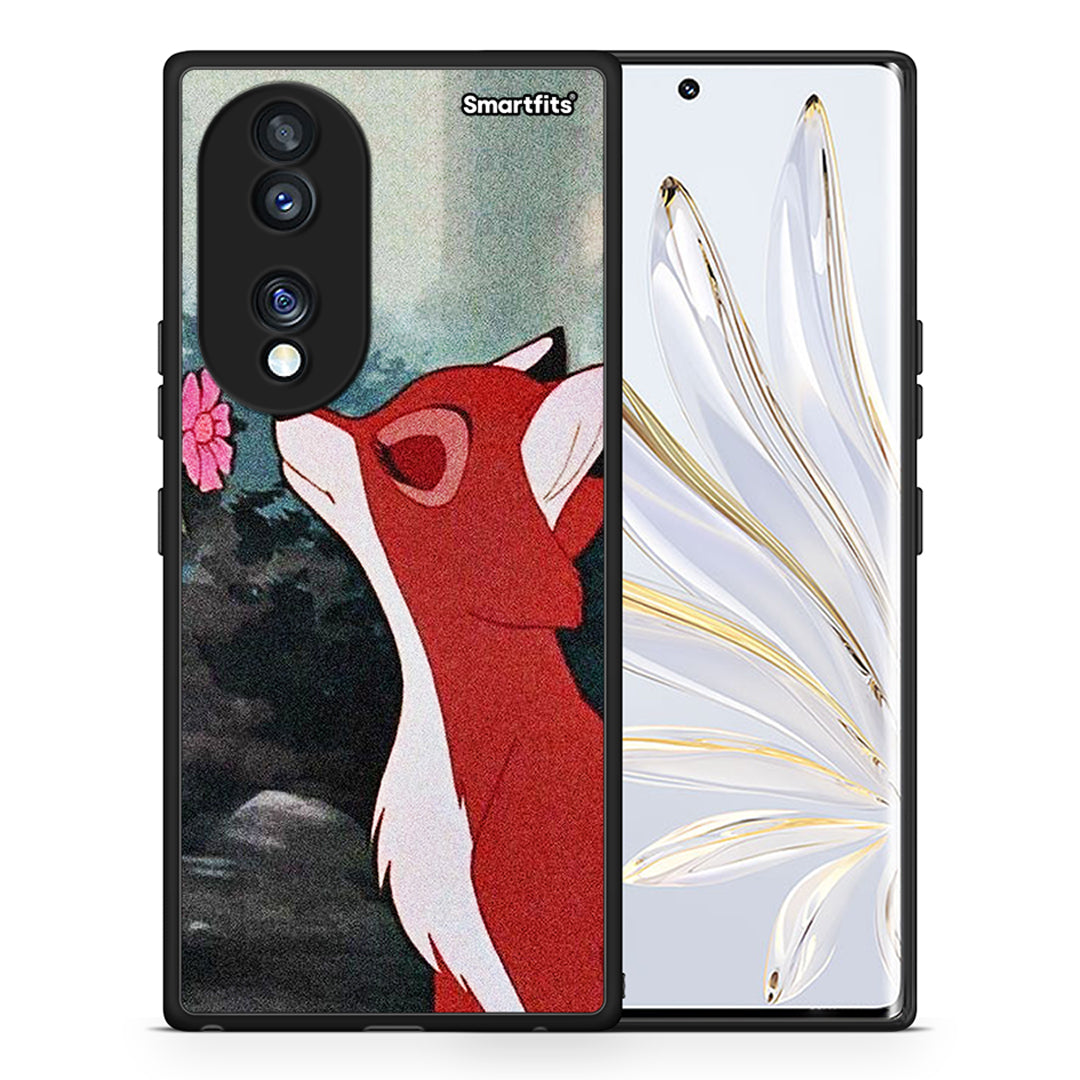 Θήκη Honor 70 5G Tod And Vixey Love 2 από τη Smartfits με σχέδιο στο πίσω μέρος και μαύρο περίβλημα | Honor 70 5G Tod And Vixey Love 2 Case with Colorful Back and Black Bezels