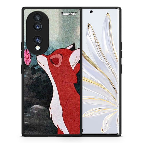 Θήκη Honor 70 5G Tod And Vixey Love 2 από τη Smartfits με σχέδιο στο πίσω μέρος και μαύρο περίβλημα | Honor 70 5G Tod And Vixey Love 2 Case with Colorful Back and Black Bezels