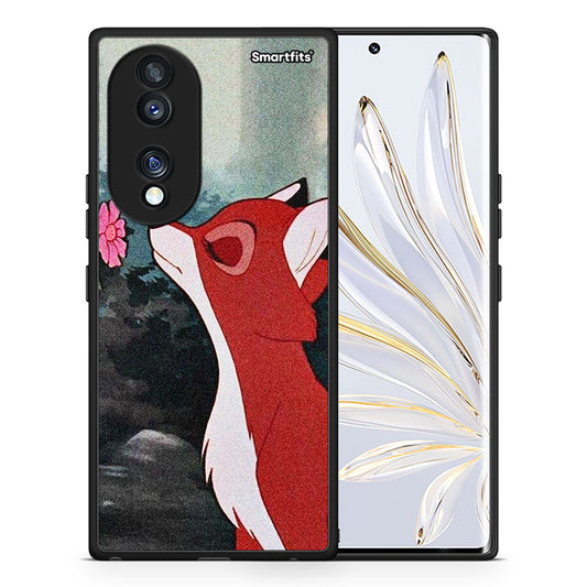 Θήκη Honor 70 5G Tod And Vixey Love 2 από τη Smartfits με σχέδιο στο πίσω μέρος και μαύρο περίβλημα | Honor 70 5G Tod And Vixey Love 2 Case with Colorful Back and Black Bezels