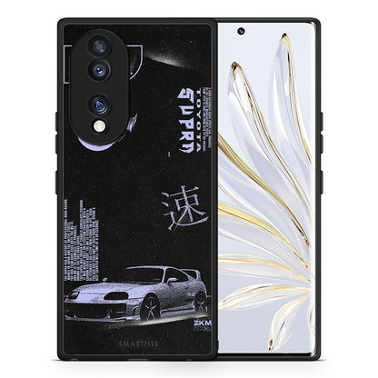 Θήκη Honor 70 5G Tokyo Drift από τη Smartfits με σχέδιο στο πίσω μέρος και μαύρο περίβλημα | Honor 70 5G Tokyo Drift Case with Colorful Back and Black Bezels