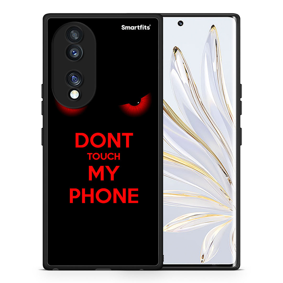 Θήκη Honor 70 5G Touch My Phone από τη Smartfits με σχέδιο στο πίσω μέρος και μαύρο περίβλημα | Honor 70 5G Touch My Phone Case with Colorful Back and Black Bezels