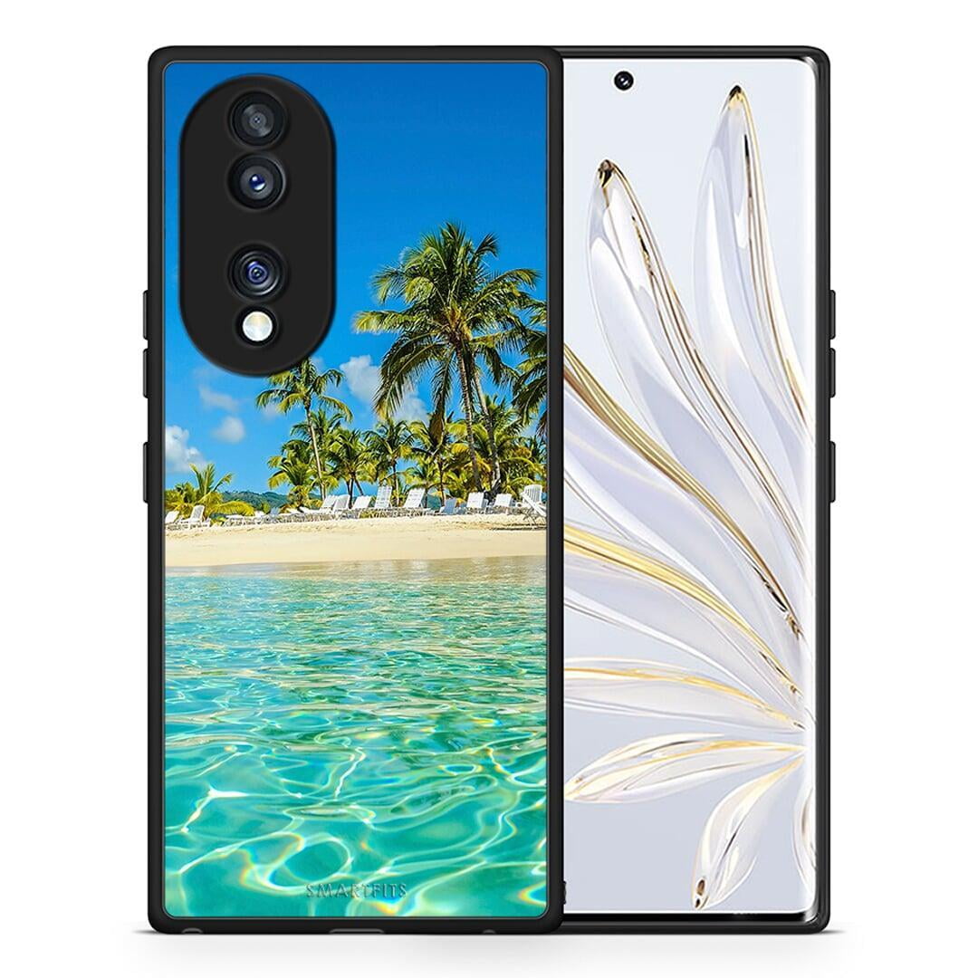 Θήκη Honor 70 5G Tropical Vibes από τη Smartfits με σχέδιο στο πίσω μέρος και μαύρο περίβλημα | Honor 70 5G Tropical Vibes Case with Colorful Back and Black Bezels