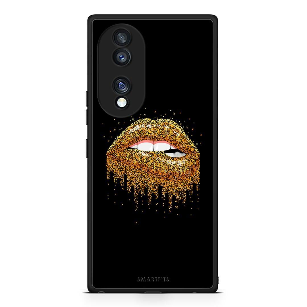 Θήκη Honor 70 5G Valentine Golden από τη Smartfits με σχέδιο στο πίσω μέρος και μαύρο περίβλημα | Honor 70 5G Valentine Golden Case with Colorful Back and Black Bezels