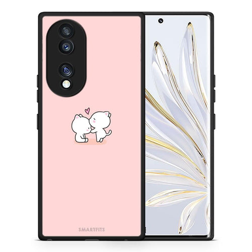 Θήκη Honor 70 5G Valentine Love από τη Smartfits με σχέδιο στο πίσω μέρος και μαύρο περίβλημα | Honor 70 5G Valentine Love Case with Colorful Back and Black Bezels