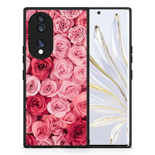 Θήκη Honor 70 5G Valentine RoseGarden από τη Smartfits με σχέδιο στο πίσω μέρος και μαύρο περίβλημα | Honor 70 5G Valentine RoseGarden Case with Colorful Back and Black Bezels