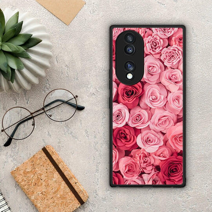 Θήκη Honor 70 5G Valentine RoseGarden από τη Smartfits με σχέδιο στο πίσω μέρος και μαύρο περίβλημα | Honor 70 5G Valentine RoseGarden Case with Colorful Back and Black Bezels