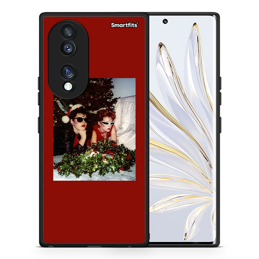 Θήκη Honor 70 5G Waiting For Xmas από τη Smartfits με σχέδιο στο πίσω μέρος και μαύρο περίβλημα | Honor 70 5G Waiting For Xmas Case with Colorful Back and Black Bezels